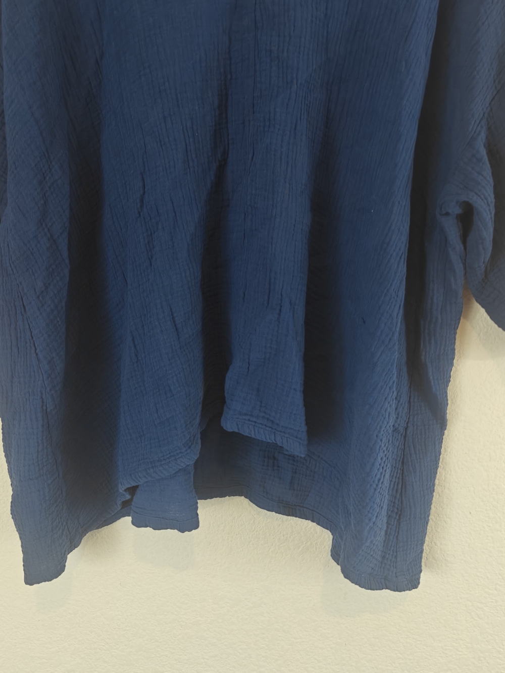 Bryn Walker Bax Cotton Gauze Sharkbite Tunic Top Blue Oversized V-Neck XS - Picture 3 of 11